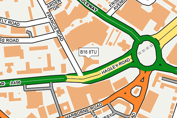 B16 8TU map - OS OpenMap – Local (Ordnance Survey) B16 8TU map - OS OpenMap – Local (Ordnance Survey)