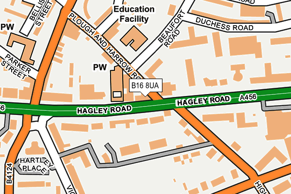 B16 8UA map - OS OpenMap – Local (Ordnance Survey)