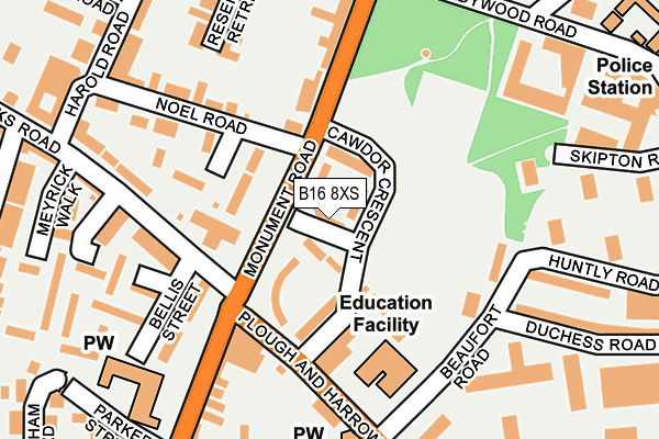B16 8XS map - OS OpenMap – Local (Ordnance Survey) B16 8XS map - OS OpenMap – Local (Ordnance Survey)