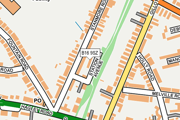 B16 9SZ map - OS OpenMap – Local (Ordnance Survey) B16 9SZ map - OS OpenMap – Local (Ordnance Survey)