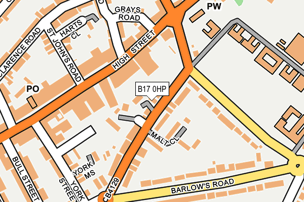 B17 0HP map - OS OpenMap – Local (Ordnance Survey) B17 0HP map - OS OpenMap – Local (Ordnance Survey)
