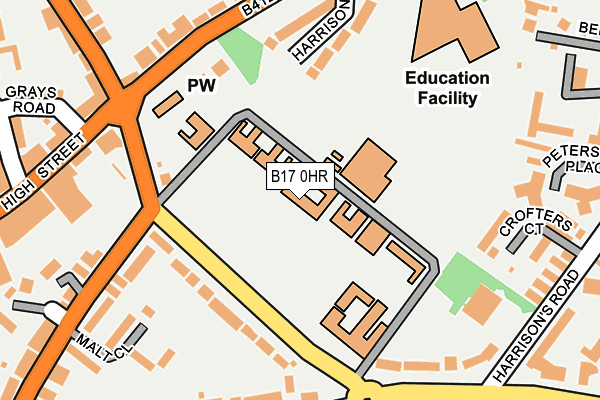 B17 0HR map - OS OpenMap – Local (Ordnance Survey) B17 0HR map - OS OpenMap – Local (Ordnance Survey)