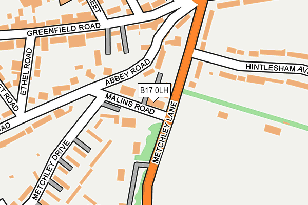 B17 0LH map - OS OpenMap – Local (Ordnance Survey) B17 0LH map - OS OpenMap – Local (Ordnance Survey)