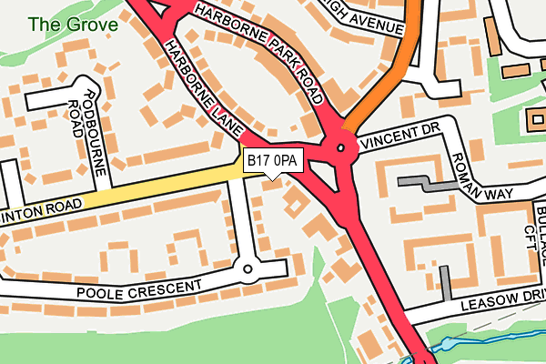 B17 0PA map - OS OpenMap – Local (Ordnance Survey)