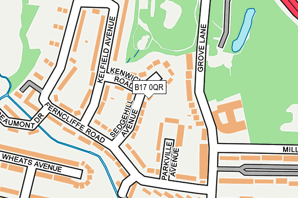 B17 0QR map - OS OpenMap – Local (Ordnance Survey) B17 0QR map - OS OpenMap – Local (Ordnance Survey)