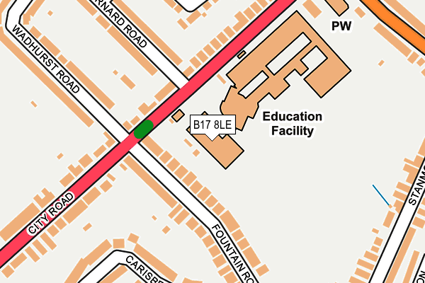 B17 8LE map - OS OpenMap – Local (Ordnance Survey) B17 8LE map - OS OpenMap – Local (Ordnance Survey)