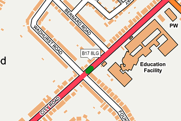 B17 8LG map - OS OpenMap – Local (Ordnance Survey) B17 8LG map - OS OpenMap – Local (Ordnance Survey)