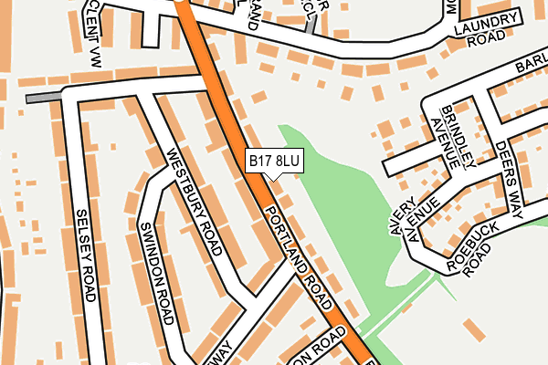 B17 8LU map - OS OpenMap – Local (Ordnance Survey) B17 8LU map - OS OpenMap – Local (Ordnance Survey)