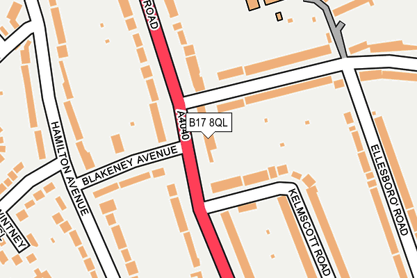 B17 8QL map - OS OpenMap – Local (Ordnance Survey) B17 8QL map - OS OpenMap – Local (Ordnance Survey)
