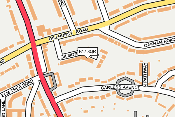 B17 8QR map - OS OpenMap – Local (Ordnance Survey) B17 8QR map - OS OpenMap – Local (Ordnance Survey)