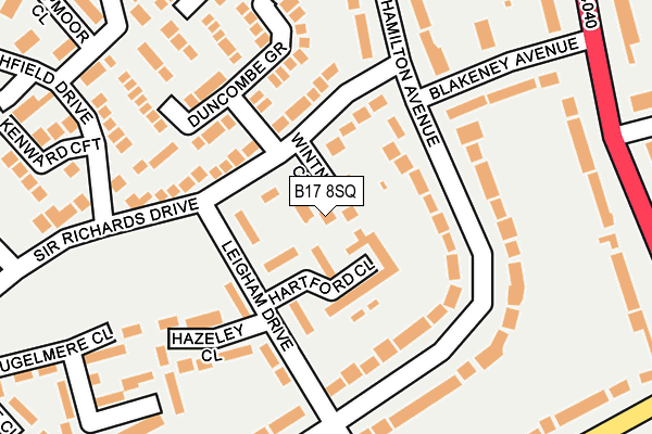 B17 8SQ map - OS OpenMap – Local (Ordnance Survey) B17 8SQ map - OS OpenMap – Local (Ordnance Survey)