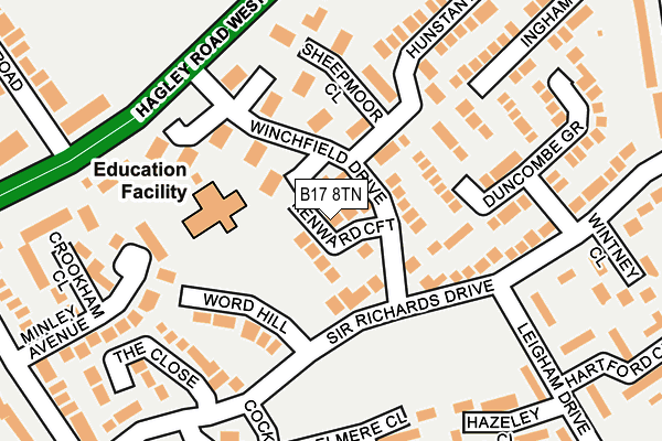 B17 8TN map - OS OpenMap – Local (Ordnance Survey) B17 8TN map - OS OpenMap – Local (Ordnance Survey)