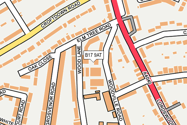 B17 9AT map - OS OpenMap – Local (Ordnance Survey) B17 9AT map - OS OpenMap – Local (Ordnance Survey)