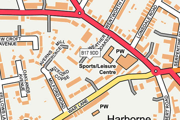 B17 9DD map - OS OpenMap – Local (Ordnance Survey) B17 9DD map - OS OpenMap – Local (Ordnance Survey)