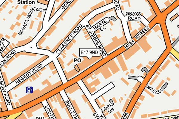 B17 9ND map - OS OpenMap – Local (Ordnance Survey) B17 9ND map - OS OpenMap – Local (Ordnance Survey)