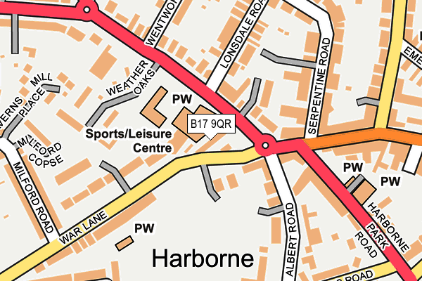 B17 9QR map - OS OpenMap – Local (Ordnance Survey) B17 9QR map - OS OpenMap – Local (Ordnance Survey)