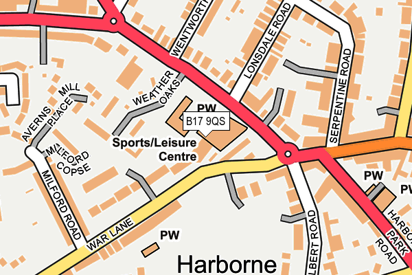 B17 9QS map - OS OpenMap – Local (Ordnance Survey) B17 9QS map - OS OpenMap – Local (Ordnance Survey)