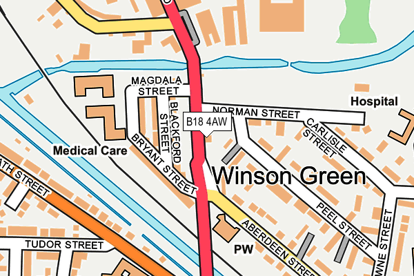 B18 4AW map - OS OpenMap – Local (Ordnance Survey) B18 4AW map - OS OpenMap – Local (Ordnance Survey)