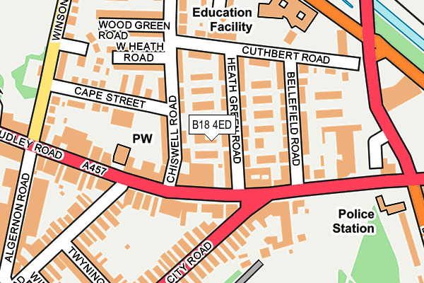 B18 4ED map - OS OpenMap – Local (Ordnance Survey) B18 4ED map - OS OpenMap – Local (Ordnance Survey)