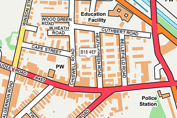 B18 4EF map - OS OpenMap – Local (Ordnance Survey) B18 4EF map - OS OpenMap – Local (Ordnance Survey)