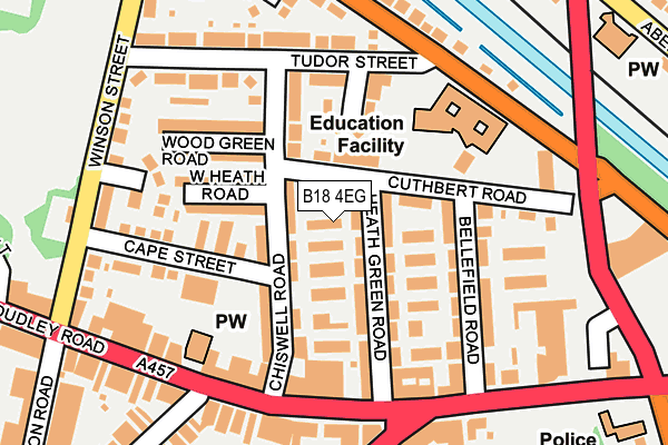 B18 4EG map - OS OpenMap – Local (Ordnance Survey) B18 4EG map - OS OpenMap – Local (Ordnance Survey)