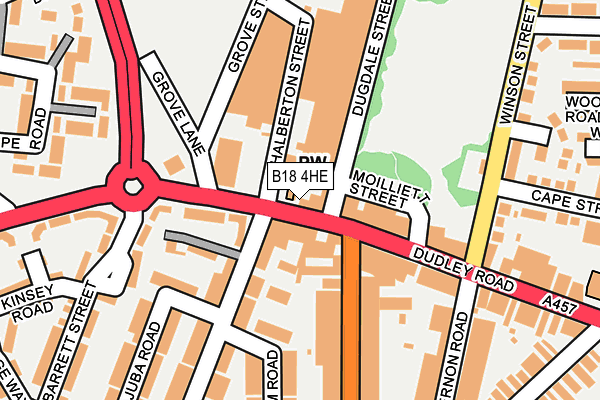 B18 4HE map - OS OpenMap – Local (Ordnance Survey) B18 4HE map - OS OpenMap – Local (Ordnance Survey)