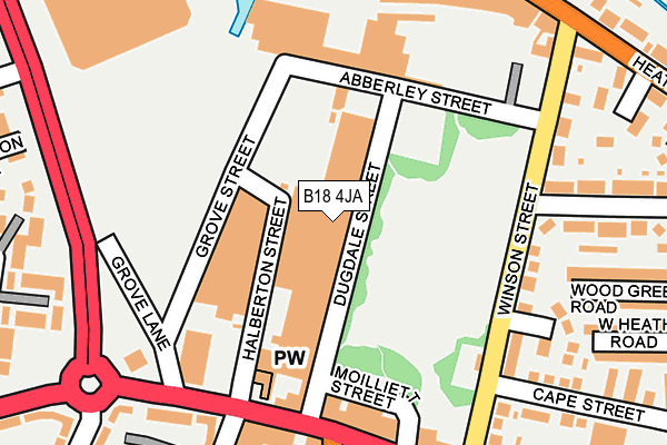 B18 4JA map - OS OpenMap – Local (Ordnance Survey) B18 4JA map - OS OpenMap – Local (Ordnance Survey)