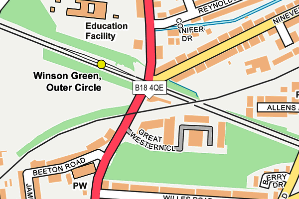 B18 4QE map - OS OpenMap – Local (Ordnance Survey) B18 4QE map - OS OpenMap – Local (Ordnance Survey)