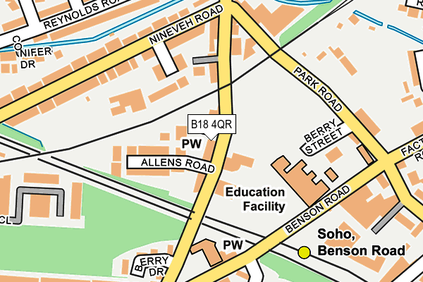 B18 4QR map - OS OpenMap – Local (Ordnance Survey) B18 4QR map - OS OpenMap – Local (Ordnance Survey)