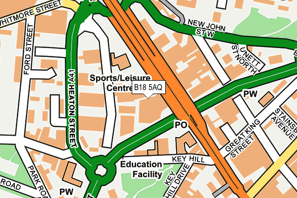 B18 5AQ map - OS OpenMap – Local (Ordnance Survey) B18 5AQ map - OS OpenMap – Local (Ordnance Survey)