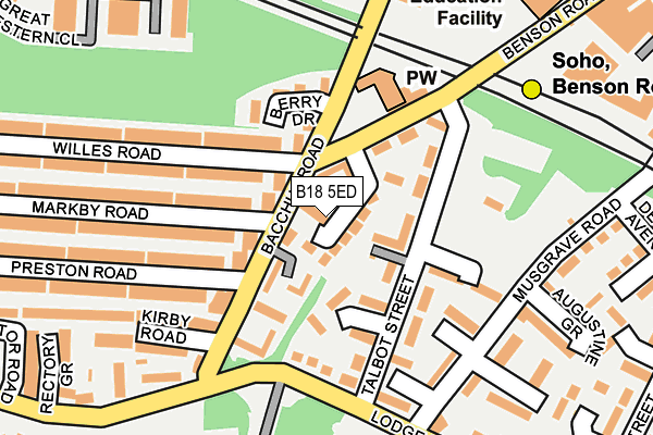 B18 5ED map - OS OpenMap – Local (Ordnance Survey) B18 5ED map - OS OpenMap – Local (Ordnance Survey)