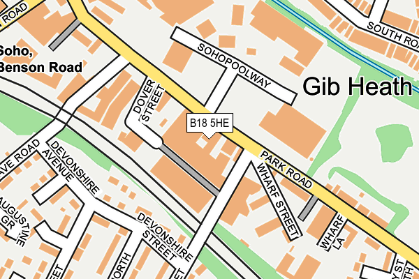 B18 5HE map - OS OpenMap – Local (Ordnance Survey) B18 5HE map - OS OpenMap – Local (Ordnance Survey)