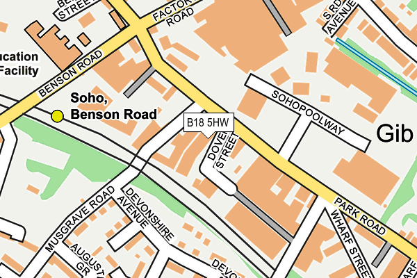 B18 5HW map - OS OpenMap – Local (Ordnance Survey) B18 5HW map - OS OpenMap – Local (Ordnance Survey)