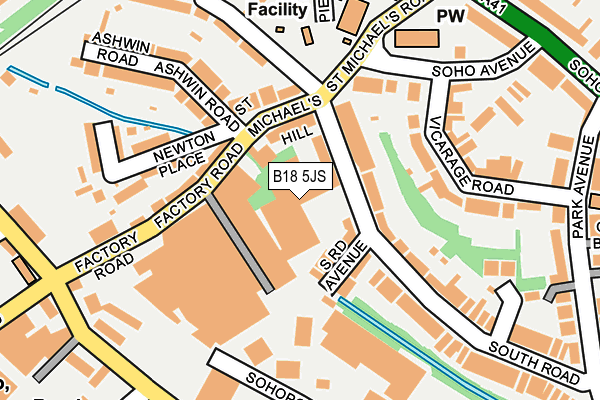 B18 5JS map - OS OpenMap – Local (Ordnance Survey) B18 5JS map - OS OpenMap – Local (Ordnance Survey)