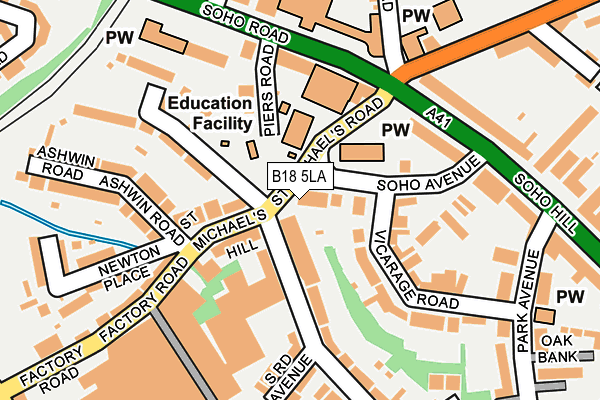 B18 5LA map - OS OpenMap – Local (Ordnance Survey) B18 5LA map - OS OpenMap – Local (Ordnance Survey)