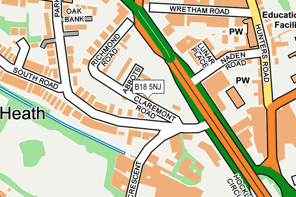 B18 5NJ map - OS OpenMap – Local (Ordnance Survey) B18 5NJ map - OS OpenMap – Local (Ordnance Survey)