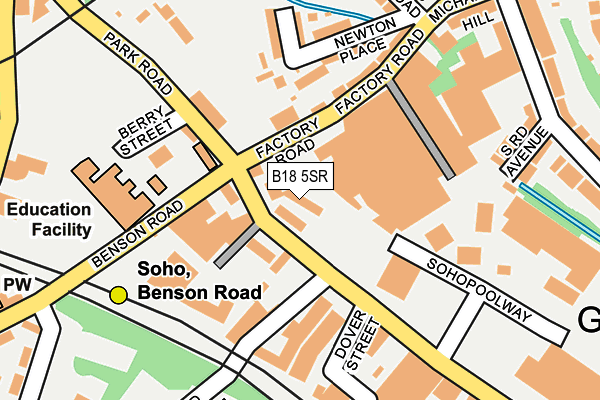 B18 5SR map - OS OpenMap – Local (Ordnance Survey) B18 5SR map - OS OpenMap – Local (Ordnance Survey)