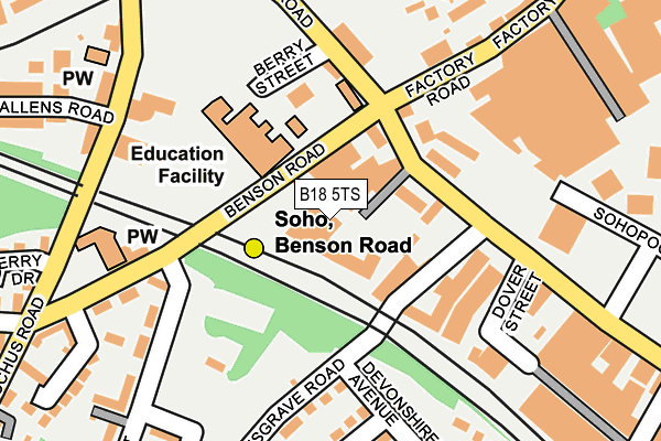 B18 5TS map - OS OpenMap – Local (Ordnance Survey) B18 5TS map - OS OpenMap – Local (Ordnance Survey)