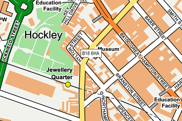 B18 6HA map - OS OpenMap – Local (Ordnance Survey)