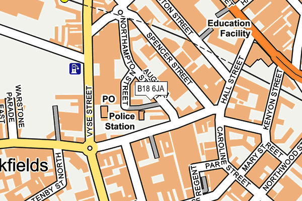 B18 6JA map - OS OpenMap – Local (Ordnance Survey) B18 6JA map - OS OpenMap – Local (Ordnance Survey)