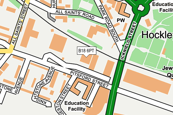 B18 6PT map - OS OpenMap – Local (Ordnance Survey) B18 6PT map - OS OpenMap – Local (Ordnance Survey)