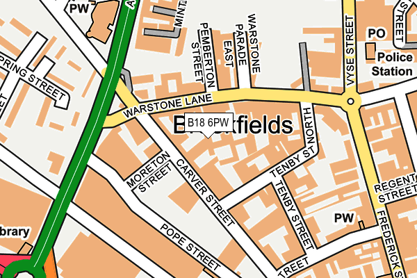 B18 6PW map - OS OpenMap – Local (Ordnance Survey) B18 6PW map - OS OpenMap – Local (Ordnance Survey)