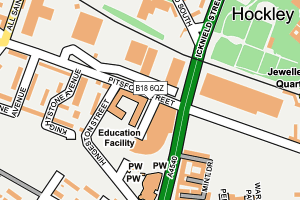 B18 6QZ map - OS OpenMap – Local (Ordnance Survey) B18 6QZ map - OS OpenMap – Local (Ordnance Survey)