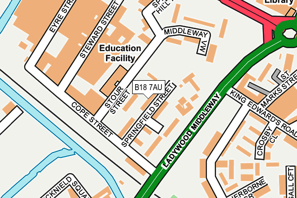 B18 7AU map - OS OpenMap – Local (Ordnance Survey) B18 7AU map - OS OpenMap – Local (Ordnance Survey)