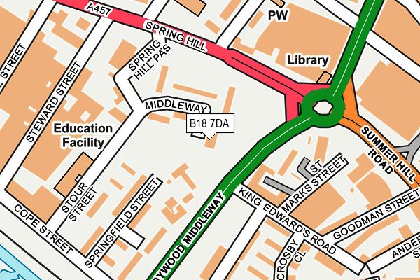 B18 7DA map - OS OpenMap – Local (Ordnance Survey) B18 7DA map - OS OpenMap – Local (Ordnance Survey)