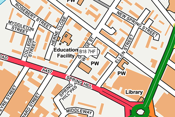 B18 7HF map - OS OpenMap – Local (Ordnance Survey) B18 7HF map - OS OpenMap – Local (Ordnance Survey)