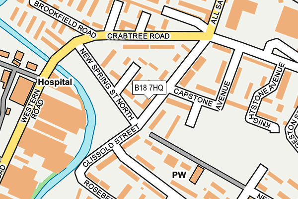 B18 7HQ map - OS OpenMap – Local (Ordnance Survey) B18 7HQ map - OS OpenMap – Local (Ordnance Survey)