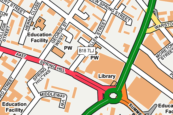 B18 7LJ map - OS OpenMap – Local (Ordnance Survey) B18 7LJ map - OS OpenMap – Local (Ordnance Survey)