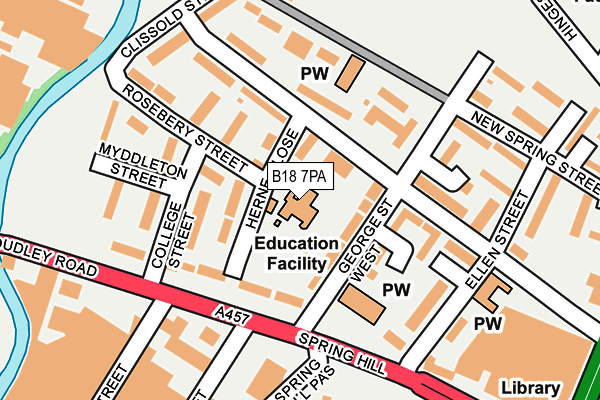 B18 7PA map - OS OpenMap – Local (Ordnance Survey) B18 7PA map - OS OpenMap – Local (Ordnance Survey)