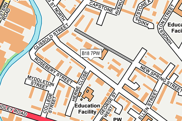 B18 7PW map - OS OpenMap – Local (Ordnance Survey) B18 7PW map - OS OpenMap – Local (Ordnance Survey)